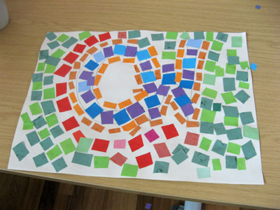 One of the colourful mosaic pictures made by the participants!